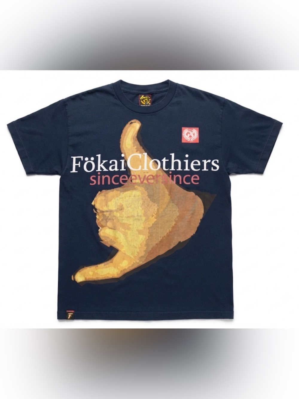 Vintage Fokai Clothiers T-Shirt Mens L Shaka Hand Sign Logo 13N 144E Guam Rare